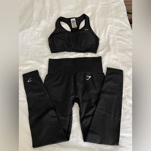 Gymshark black workout set size small vital seamless